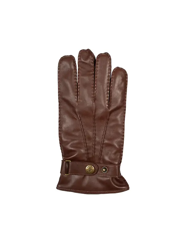 Dents Men's Tetbury Handsewn Three-Point Wool and Cashmere Blend-Lined Leather Gloves - Chestnut Image 5