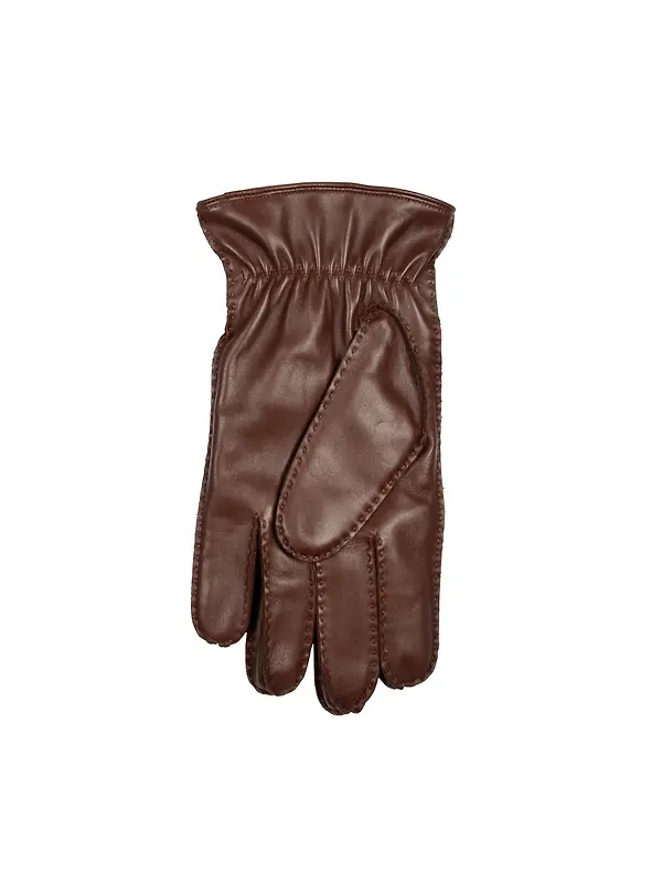 Dents Men's Tetbury Handsewn Three-Point Wool and Cashmere Blend-Lined Leather Gloves - Chestnut Image 7