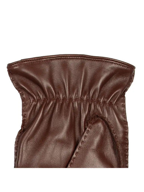Dents Men's Tetbury Handsewn Three-Point Wool and Cashmere Blend-Lined Leather Gloves - Chestnut Image 8