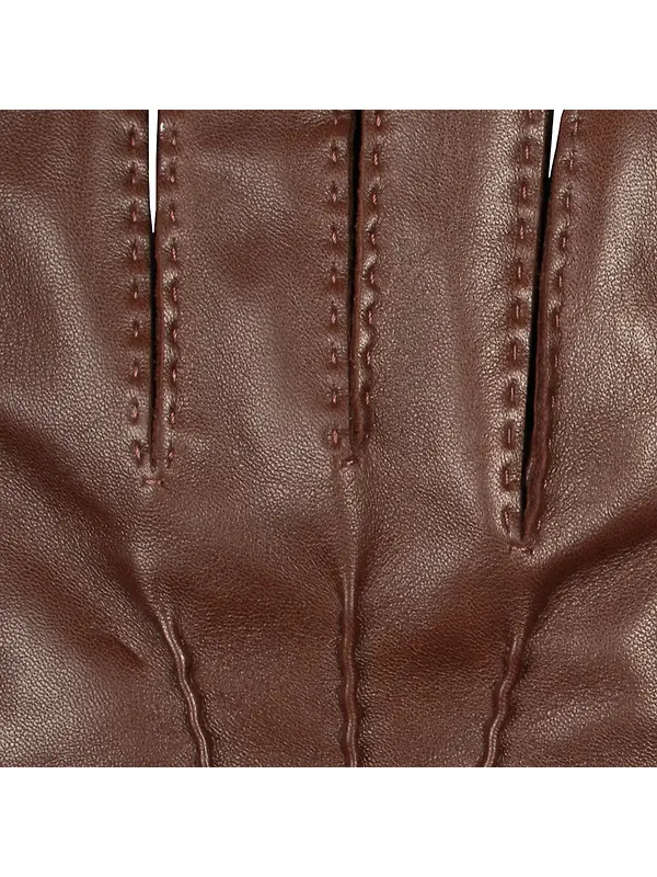 Dents Men's Tetbury Handsewn Three-Point Wool and Cashmere Blend-Lined Leather Gloves - Chestnut Image 9