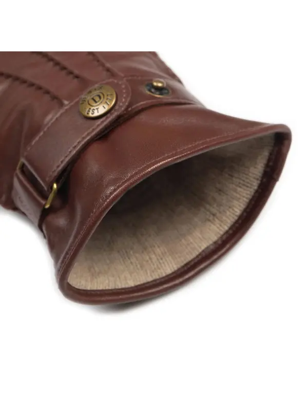 Dents Men's Tetbury Handsewn Three-Point Wool and Cashmere Blend-Lined Leather Gloves - Chestnut Image 11