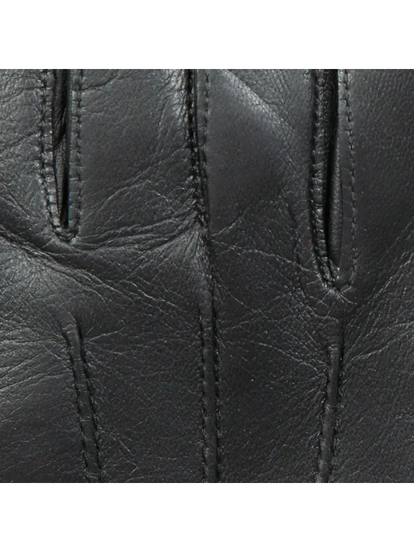 Dents Women's Emma Three-Point Lined Leather Gloves - Black Image 9