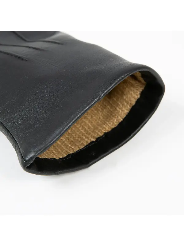 Dents Women's Emma Three-Point Lined Leather Gloves - Black Image 11