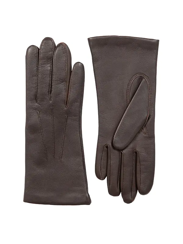 Dents Women's Emma Three-Point Lined Leather Gloves - Mocca Image 4