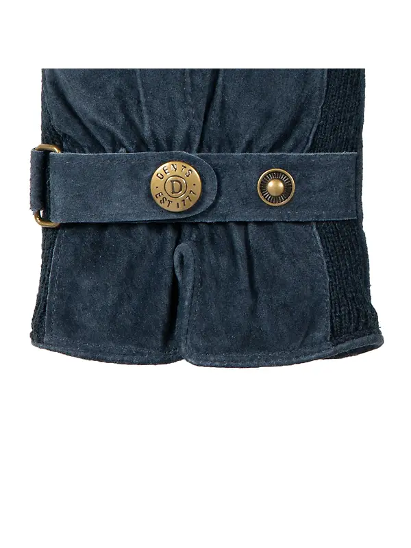 Dents Women's Laura Three-Point Fleece-Lined Suede Gloves - Navy Image 6