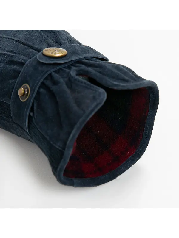 Dents Women's Laura Three-Point Fleece-Lined Suede Gloves - Navy Image 12