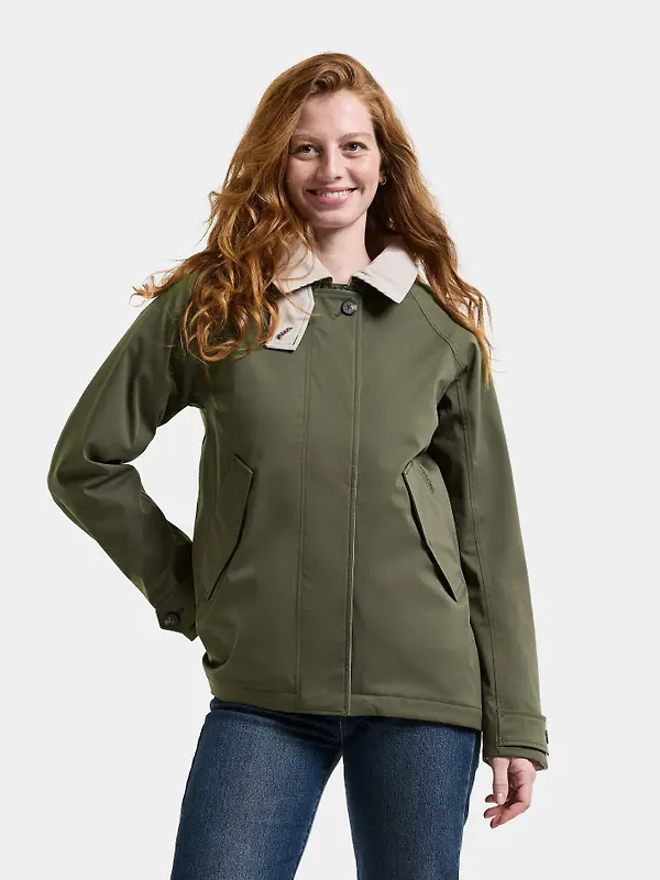 Didriksons Women's Lynn Waterproof Jacket - Deep Green Image 2