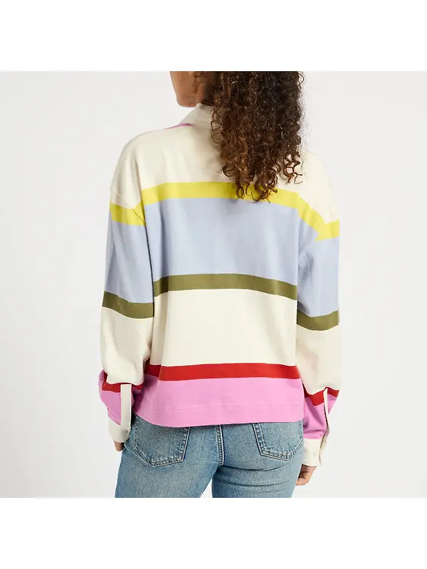 Joules Women's Lara Boxy Fit Rugby Shirt - Multi Image 6