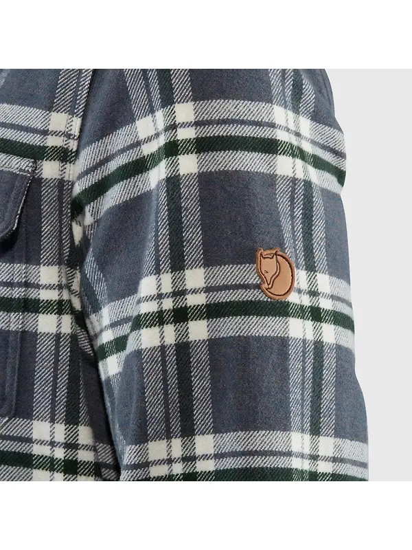 Fjällräven Men's Övik Heavy Flannel Shirt - Wood Brown-Dark Navy Image 6