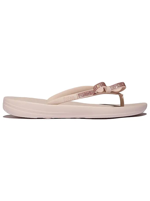 FitFlop Women's iQUSHION Glitz-Bow Flip Flops - Nude Rose Image 1