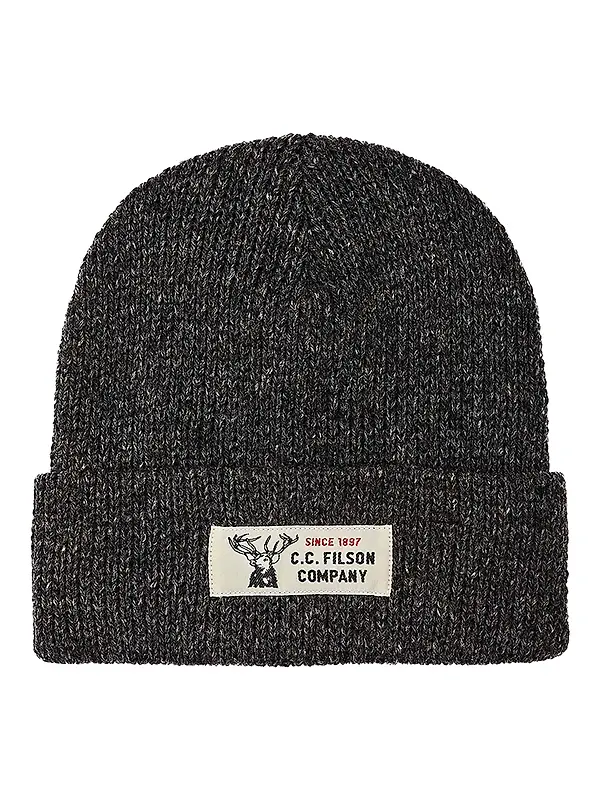 Filson Lined Ragg Wool Beanie - Charcoal / Black Image 1