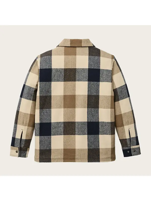 Filson Men's Spokane Insulated Jac-Shirt - Cream / Navy Plaid Image 2