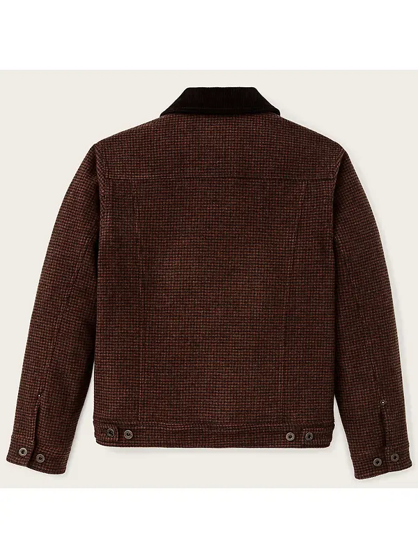 Filson Men's Spokane Insulated Short Cruiser Jacket - Merlot / Black Plaid Image 2