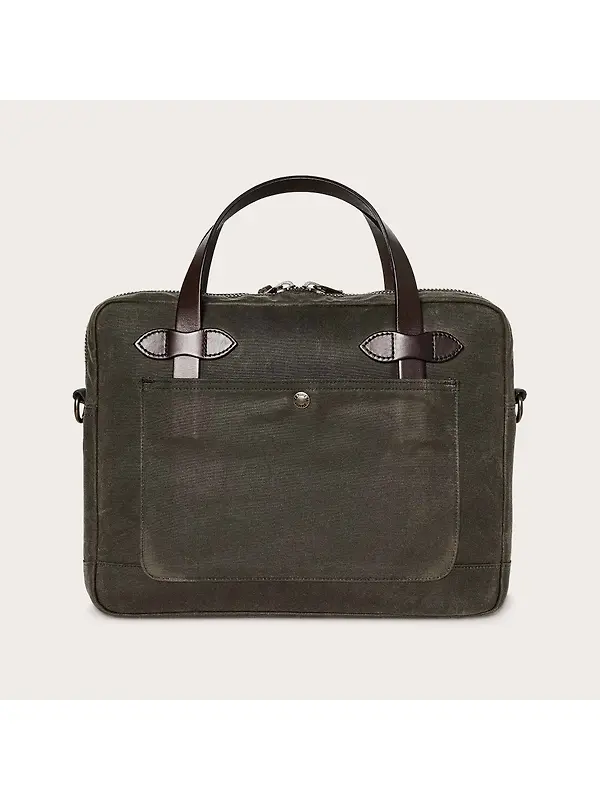 Filson Tin Cloth Compact Briefcase - Otter Green Image 4