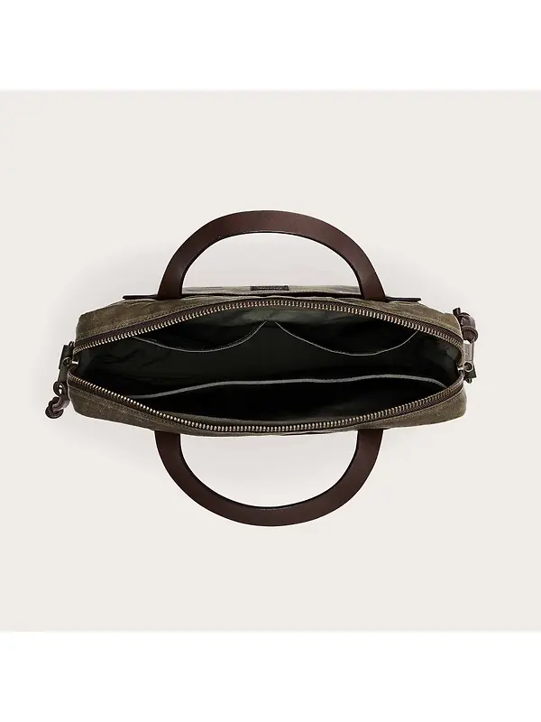 Filson Tin Cloth Compact Briefcase - Otter Green Image 6