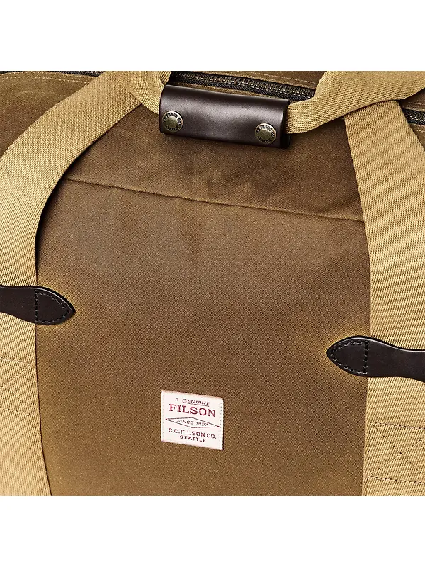 Filson Tin Cloth Medium Duffle Bag - Dark Tan Image 6