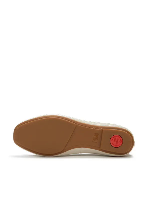 FitFlop Women's Delicato Bow Textured Patent-Leather Ballet Flats - Hazy Taupe Image 7