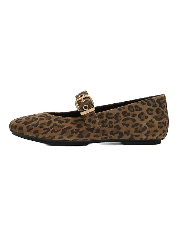 FitFlop Women's Delicato Suede Mary Janes - Leopard Print Image 6