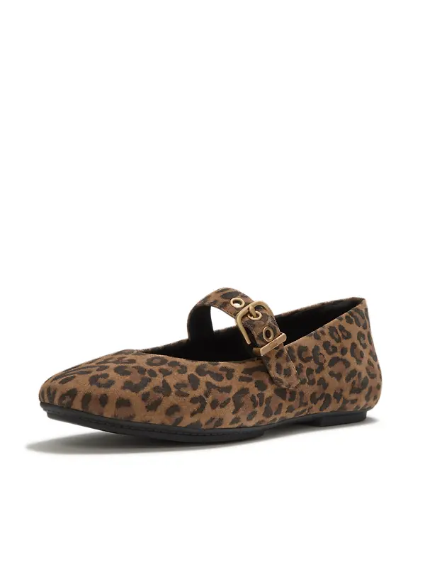 FitFlop Women's Delicato Suede Mary Janes - Leopard Print Image 5