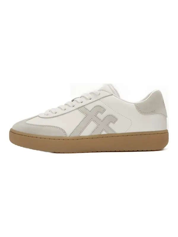 FitFlop Women's The Dash FF T-Toe Leather/Suede Trainers - Urban White Mix Image 7