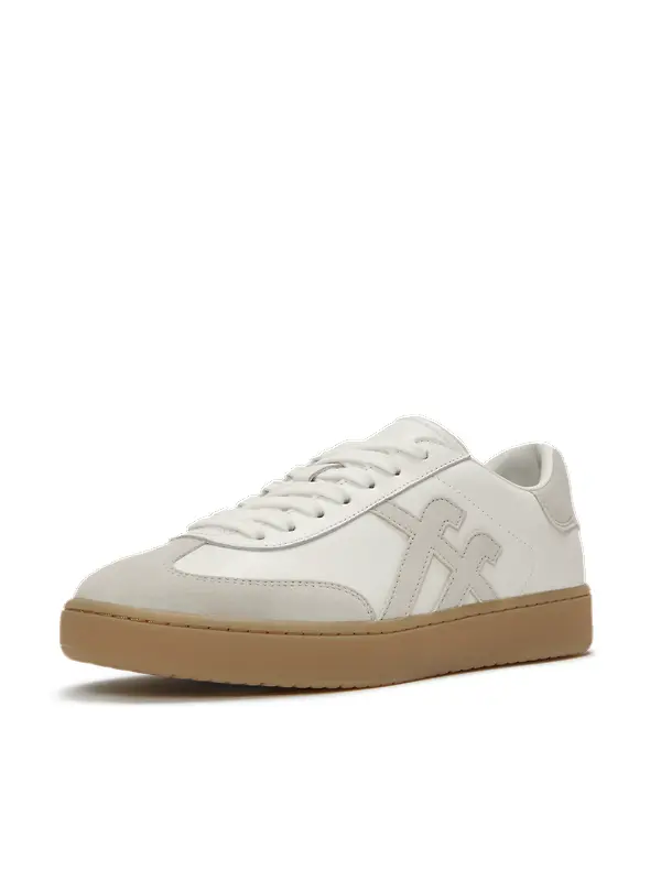 FitFlop Women's The Dash FF T-Toe Leather/Suede Trainers - Urban White Mix Image 6