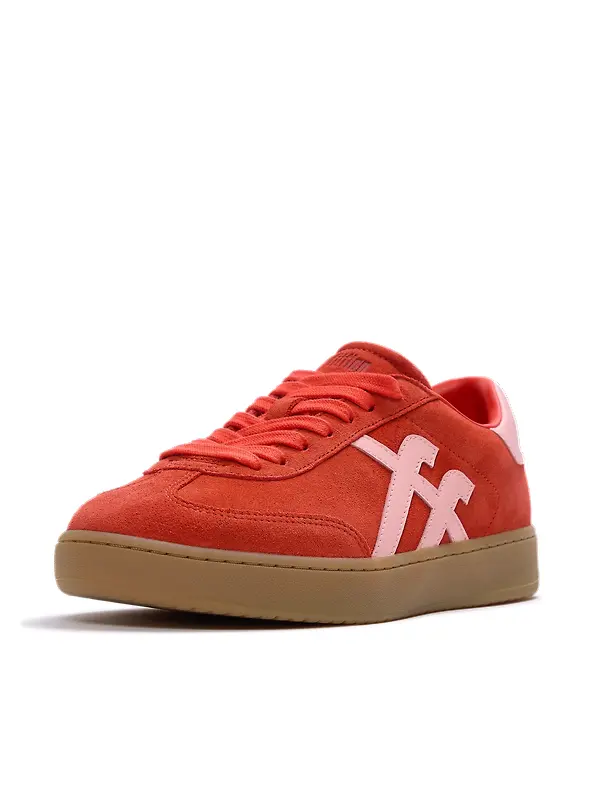 FitFlop Women's The Dash FF T-Toe Suede Trainers - Cherry Tomato / Warm Pink Image 6