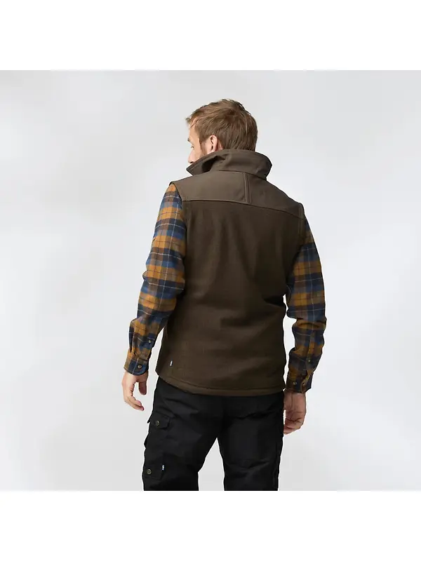 Fjällräven Men's Buck Fleece Vest - Dark Olive Image 4