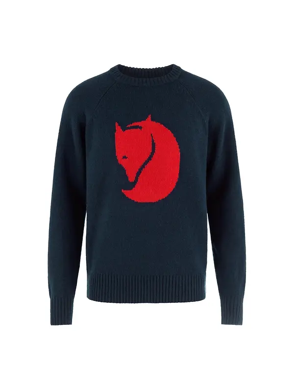 Fjällräven Men's Fjällräven Logo Knit Sweater - Dark Navy Image 1