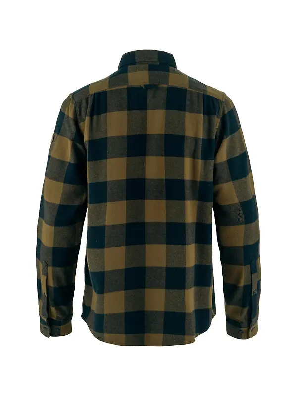 Fjällräven Men's Övik Heavy Flannel Shirt - Wood Brown-Dark Navy Image 2