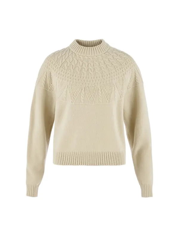 Fjällräven Women's Övik Solid Jacquard Knit - Light Beige Image 1