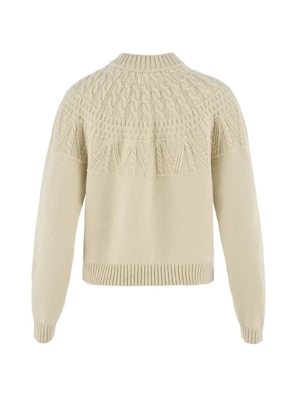 Fjällräven Women's Övik Solid Jacquard Knit - Light Beige Image 6