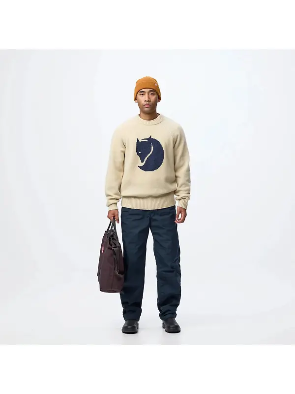 Fjällräven Men's Fjällräven Logo Knit Sweater - Dark Navy Image 3