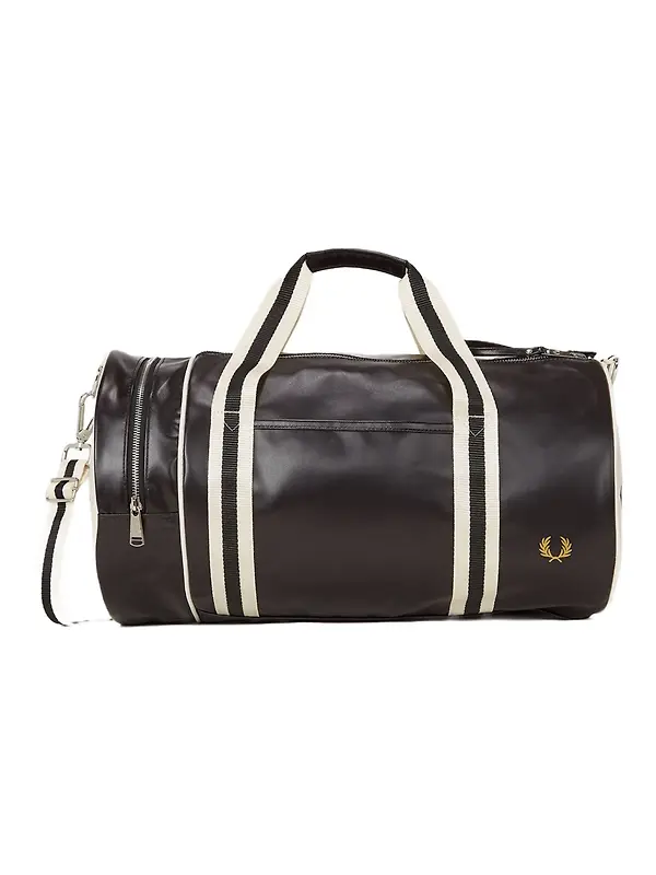 Fred Perry Classic Barrel Bag - Black / Ecru Image 1