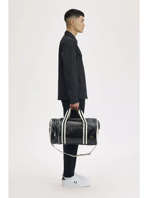 Fred Perry Classic Barrel Bag - Black / Ecru Image 4