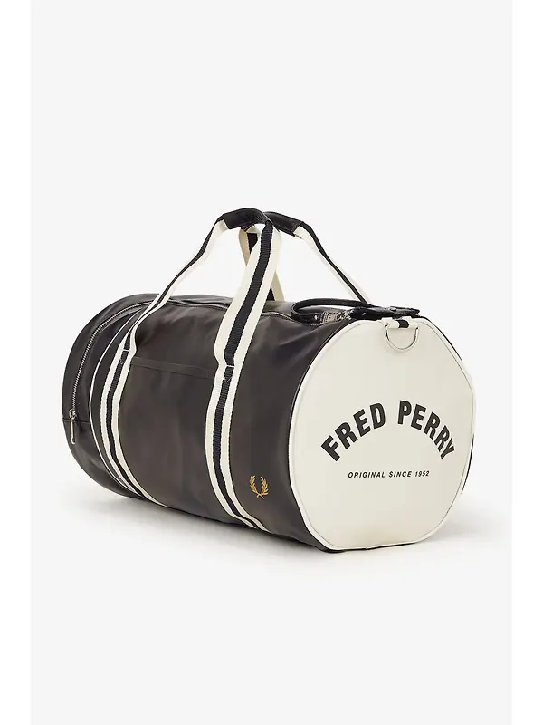 Fred Perry Classic Barrel Bag - Black / Ecru Image 5