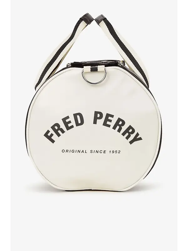Fred Perry Classic Barrel Bag - Black / Ecru Image 6