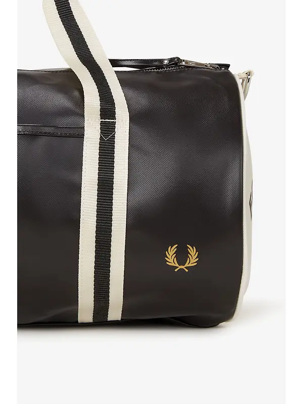 Fred Perry Classic Barrel Bag - Black / Ecru Image 8