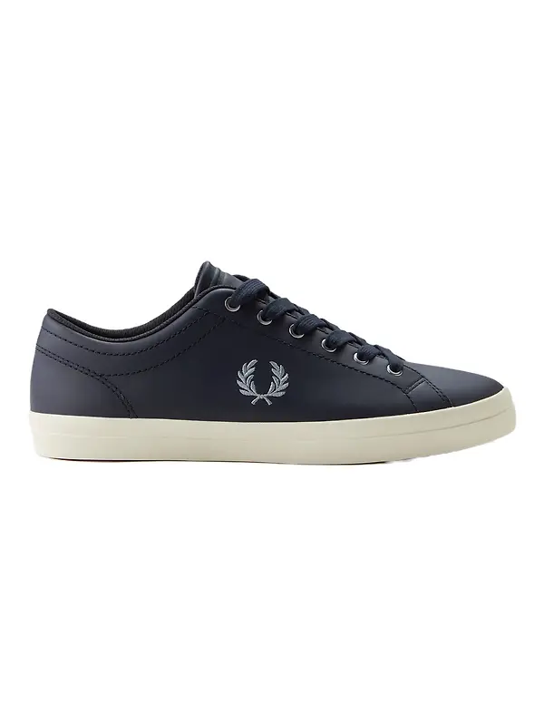 Fred Perry Men's Baseline Leather Trainers - Navy Image 1