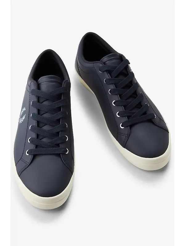 Fred Perry Men's Baseline Leather Trainers - Navy Image 6