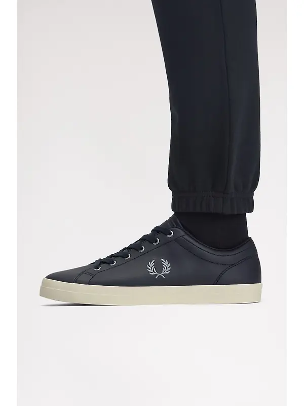 Fred Perry Men's Baseline Leather Trainers - Navy Image 2
