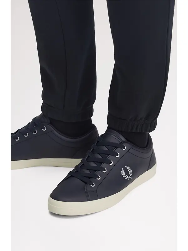 Fred Perry Men's Baseline Leather Trainers - Navy Image 4