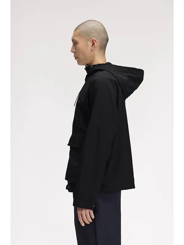 Fred Perry Men's Cropped Ripstop Parka - Black Image 3