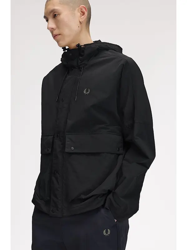 Fred Perry Men's Cropped Ripstop Parka - Black Image 5