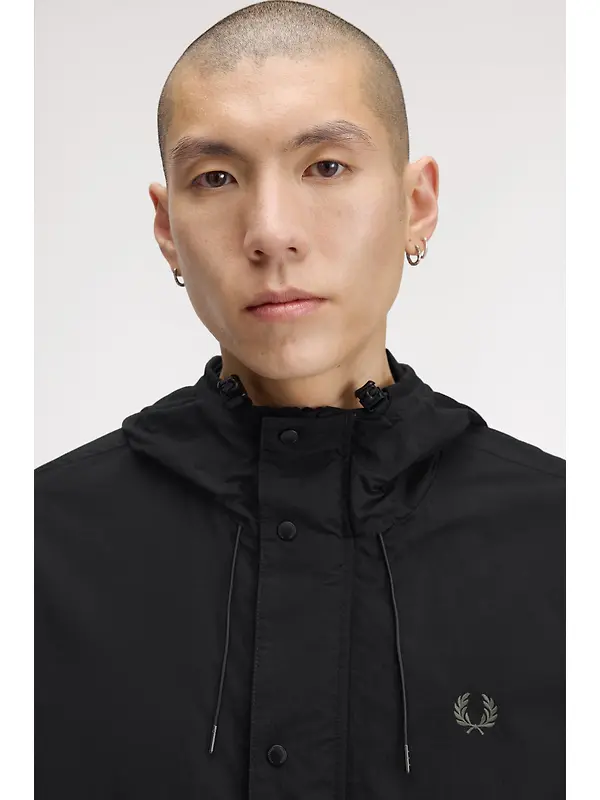 Fred Perry Men's Cropped Ripstop Parka - Black Image 7