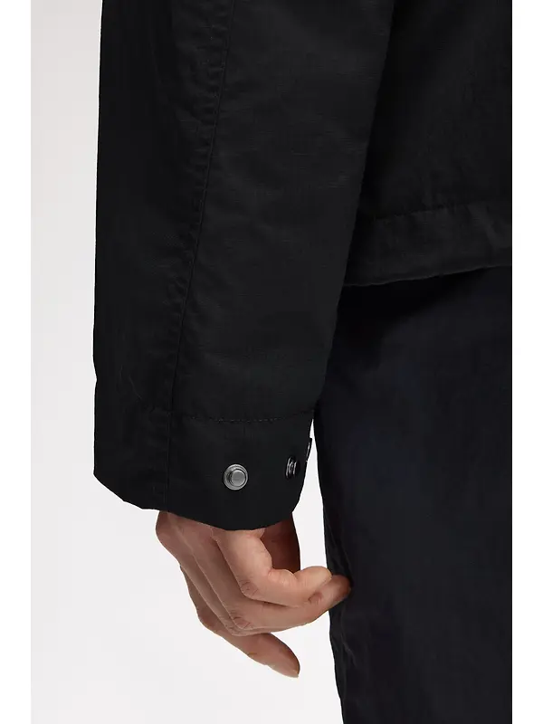Fred Perry Men's Cropped Ripstop Parka - Black Image 10