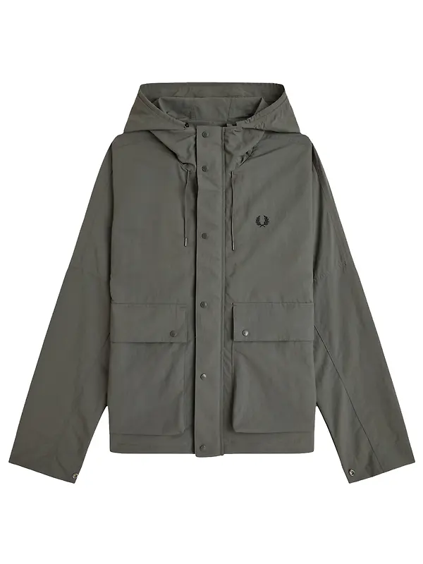 Fred Perry Men's Cropped Ripstop Parka - Field Green Image 1