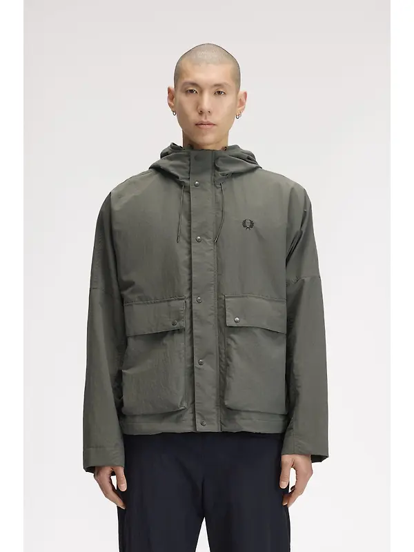 Fred Perry Men's Cropped Ripstop Parka - Field Green Image 2