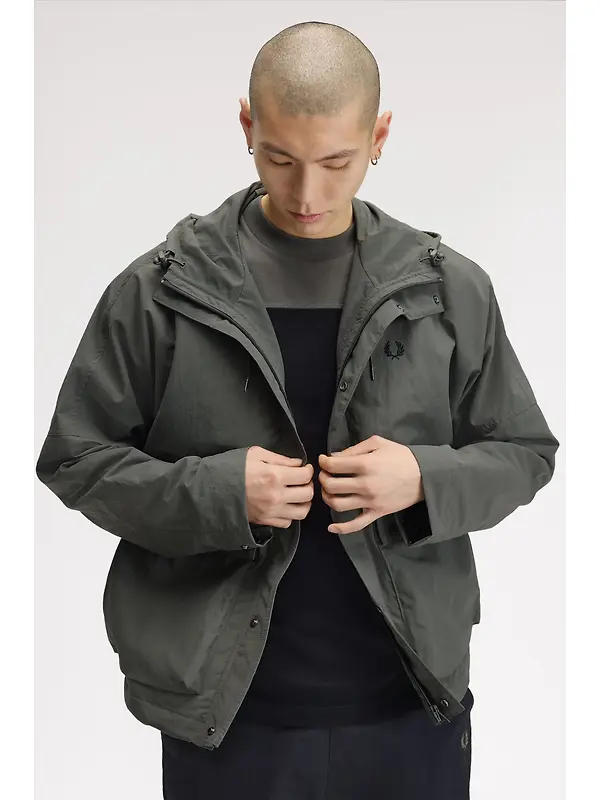 Fred Perry Men's Cropped Ripstop Parka - Field Green Image 7