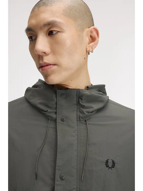 Fred Perry Men's Cropped Ripstop Parka - Field Green Image 9