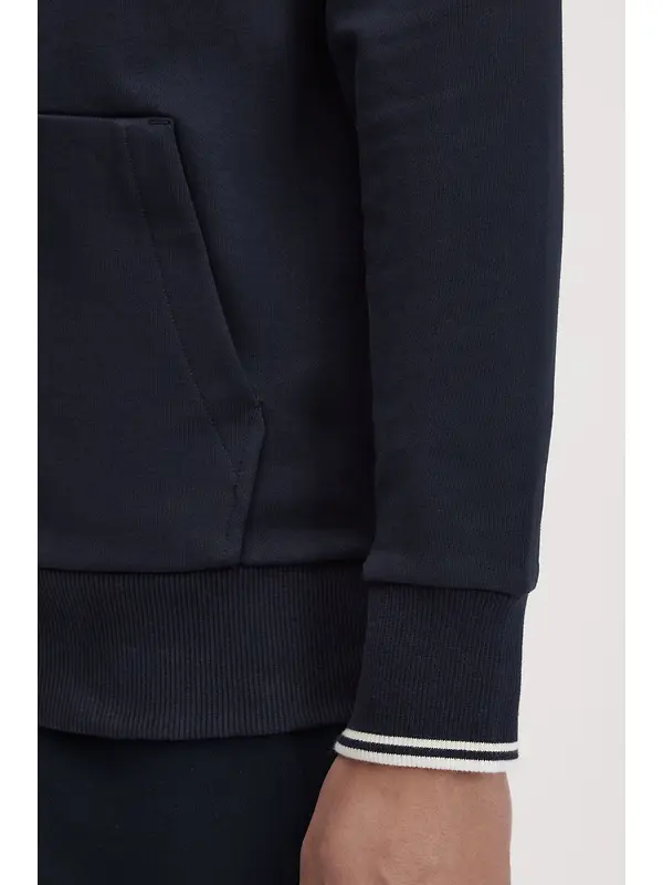 Fred Perry Men's Hooded Zip Through Sweatshirt - Navy Image 9